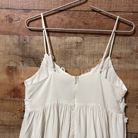 Versona White Crochet Lace Trim Babydoll Sundress Size Large - Picture 8 of 13